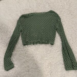 Chic Green Crochet Top